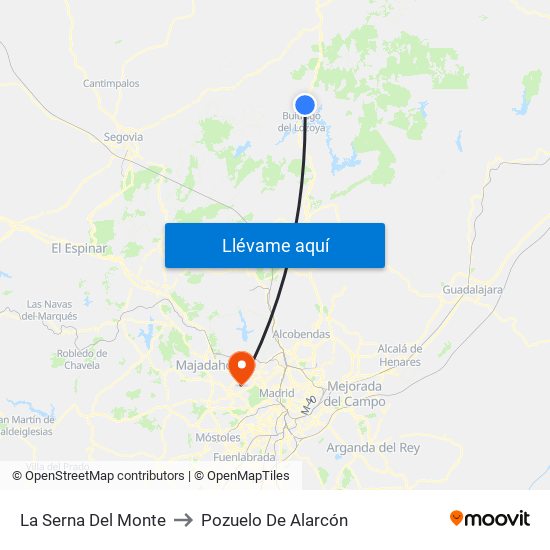 La Serna Del Monte to Pozuelo De Alarcón map