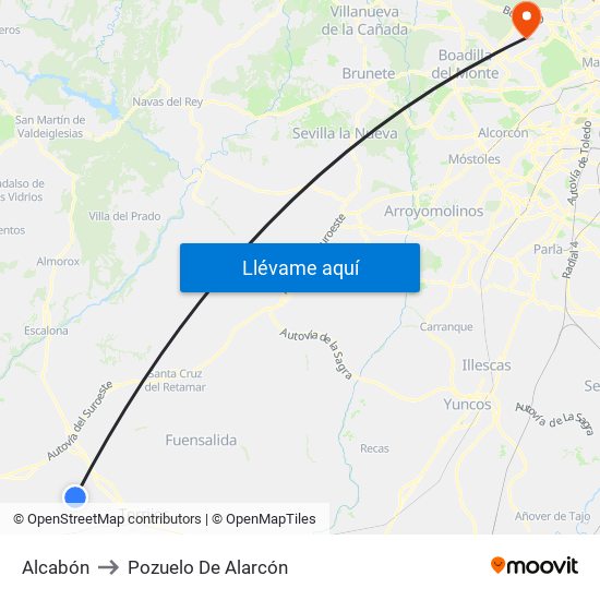Alcabón to Pozuelo De Alarcón map