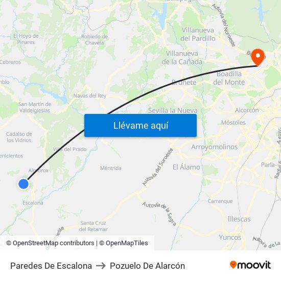 Paredes De Escalona to Pozuelo De Alarcón map
