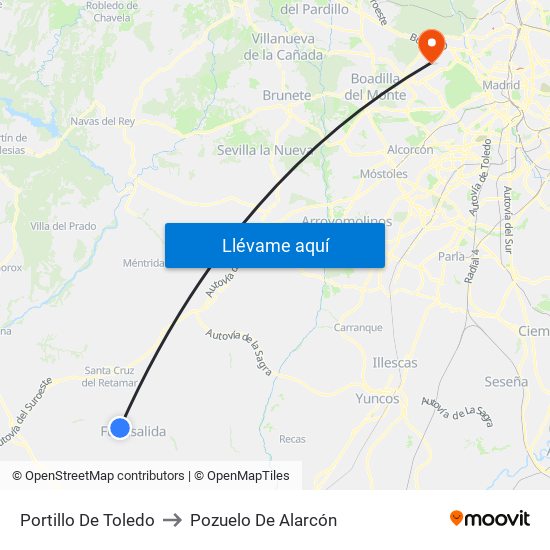 Portillo De Toledo to Pozuelo De Alarcón map
