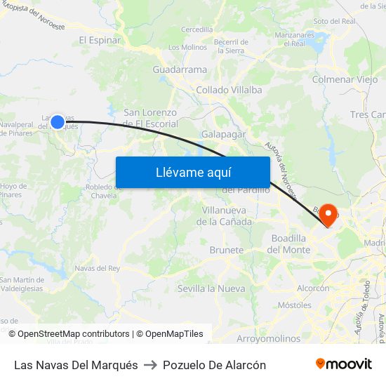 Las Navas Del Marqués to Pozuelo De Alarcón map