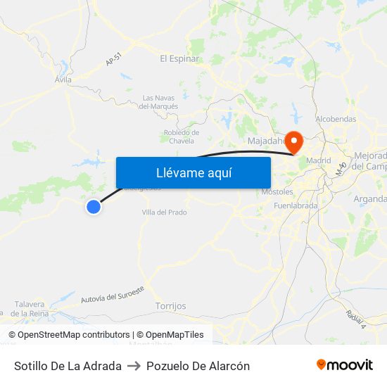 Sotillo De La Adrada to Pozuelo De Alarcón map