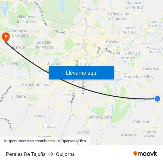 Perales De Tajuña to Quijorna map