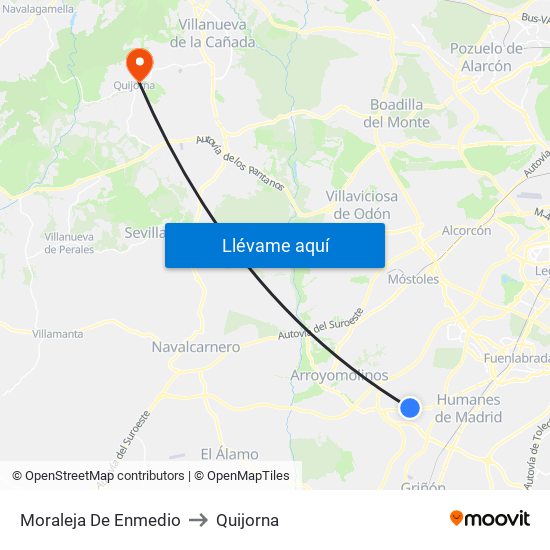 Moraleja De Enmedio to Quijorna map