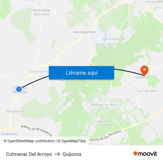 Colmenar Del Arroyo to Quijorna map