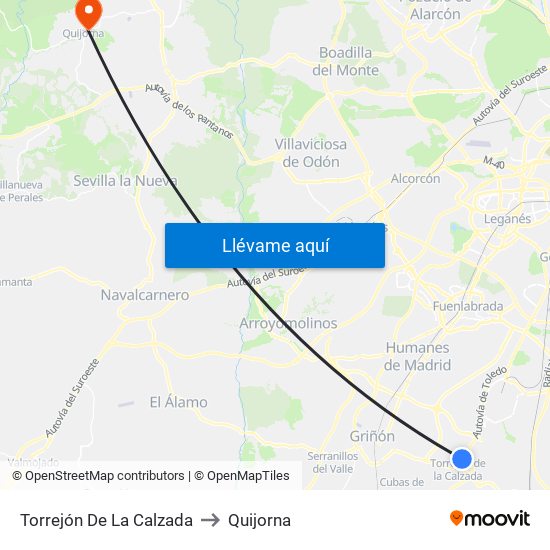Torrejón De La Calzada to Quijorna map