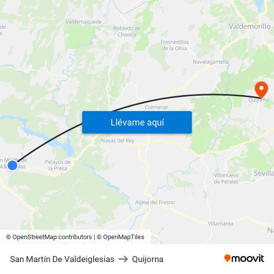 San Martín De Valdeiglesias to Quijorna map