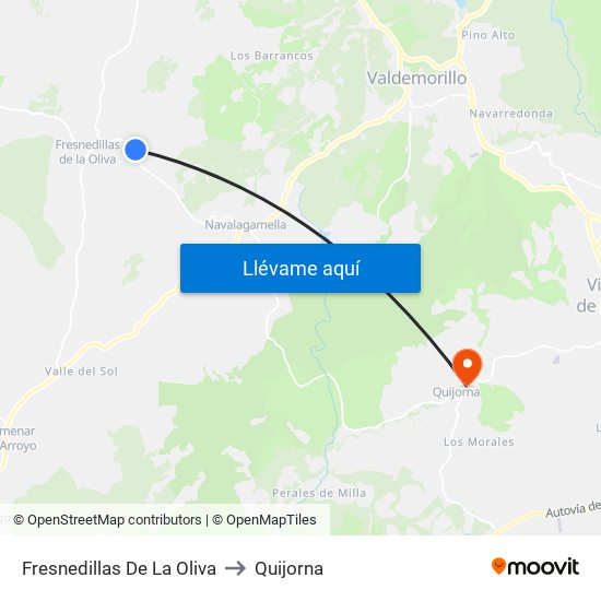 Fresnedillas De La Oliva to Quijorna map