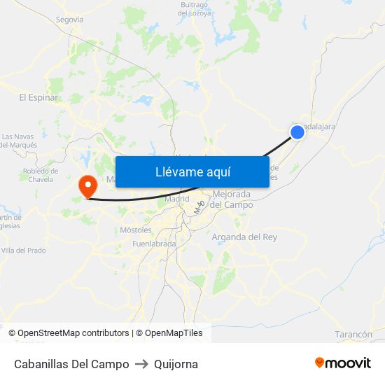 Cabanillas Del Campo to Quijorna map