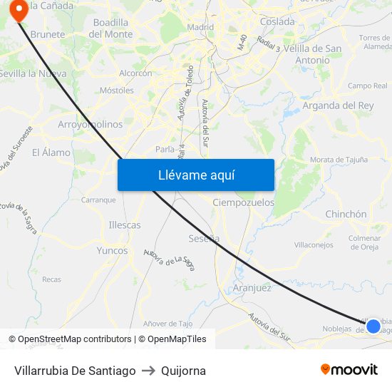 Villarrubia De Santiago to Quijorna map
