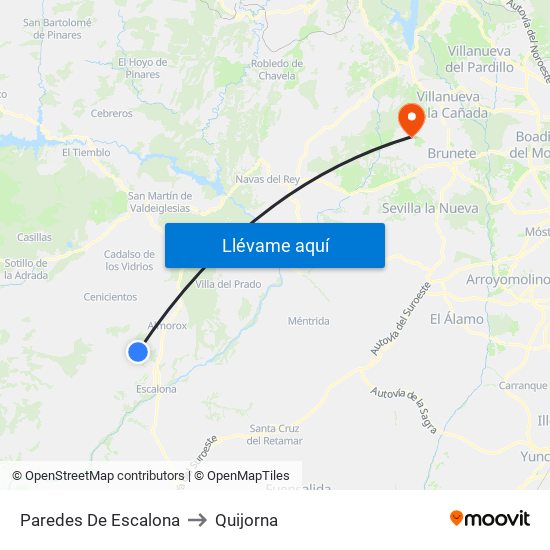 Paredes De Escalona to Quijorna map