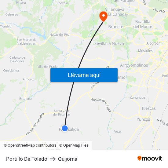 Portillo De Toledo to Quijorna map