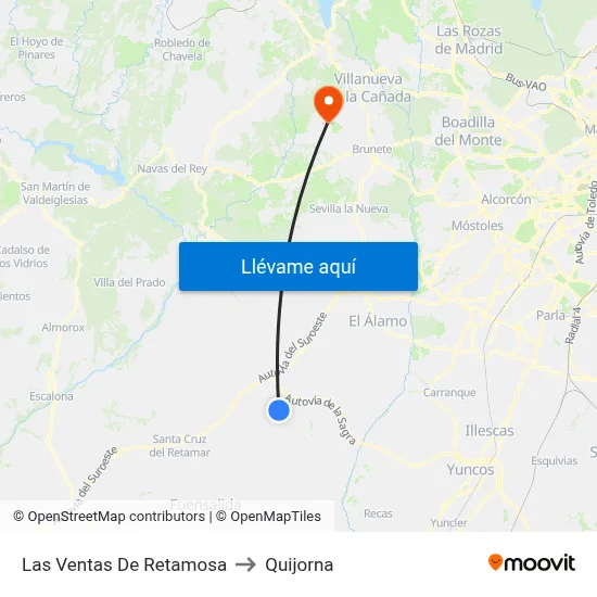 Las Ventas De Retamosa to Quijorna map