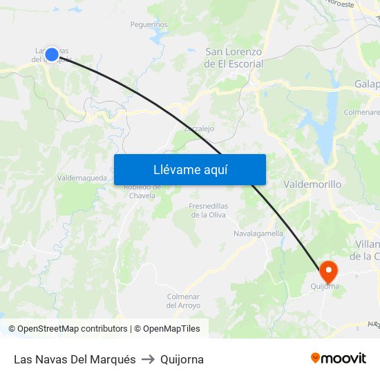 Las Navas Del Marqués to Quijorna map