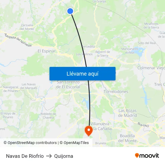 Navas De Riofrío to Quijorna map