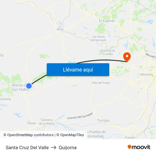 Santa Cruz Del Valle to Quijorna map