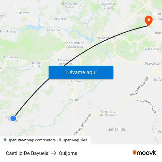 Castillo De Bayuela to Quijorna map