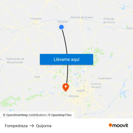 Fompedraza to Quijorna map