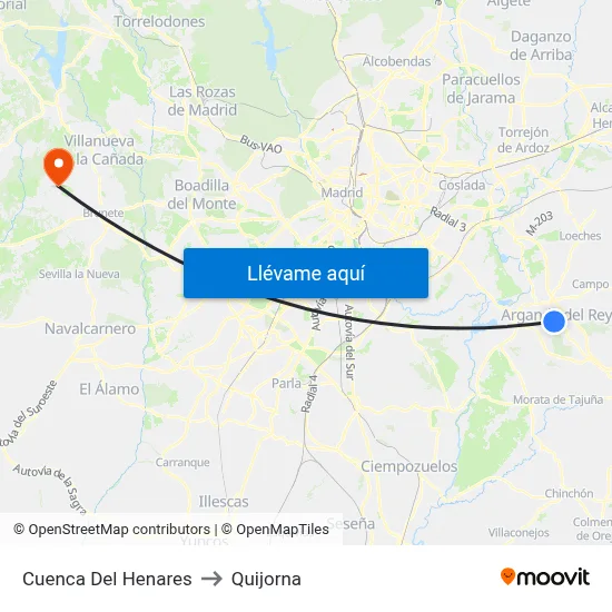 Cuenca Del Henares to Quijorna map