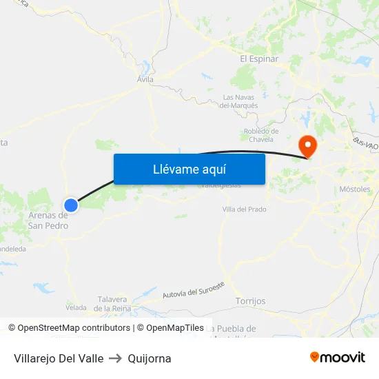 Villarejo Del Valle to Quijorna map