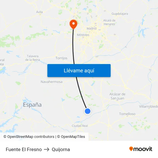 Fuente El Fresno to Quijorna map