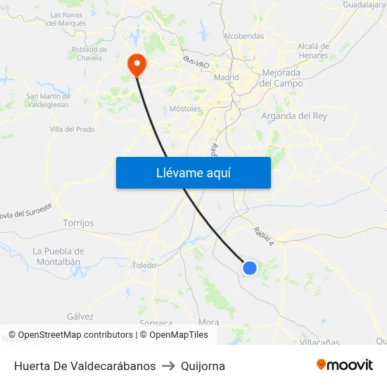Huerta De Valdecarábanos to Quijorna map