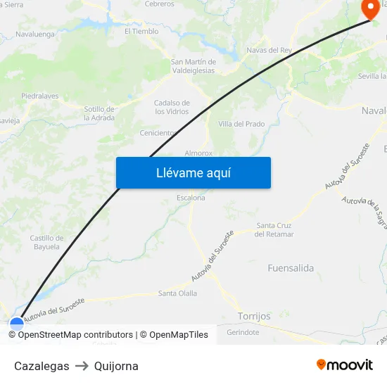 Cazalegas to Quijorna map