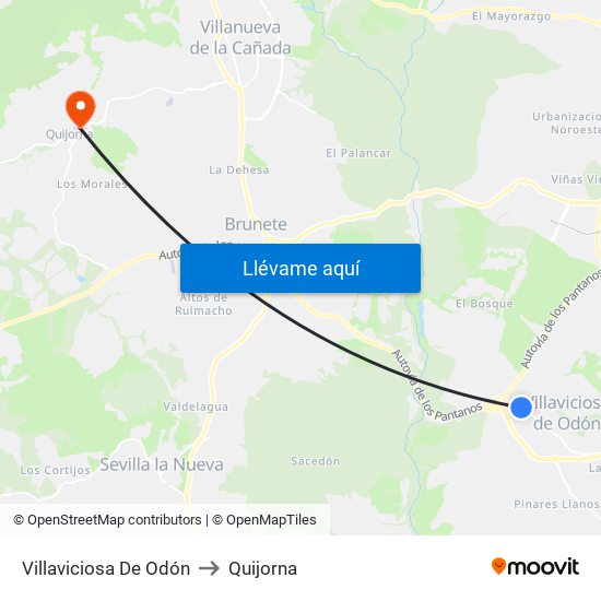 Villaviciosa De Odón to Quijorna map