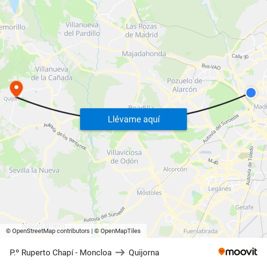 P.º Ruperto Chapí - Moncloa to Quijorna map