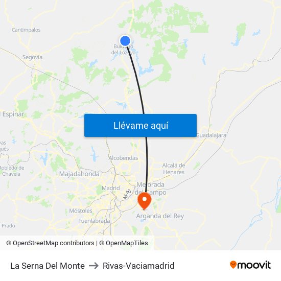 La Serna Del Monte to Rivas-Vaciamadrid map