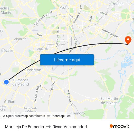 Moraleja De Enmedio to Rivas-Vaciamadrid map