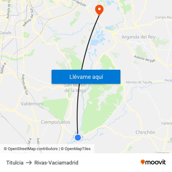 Titulcia to Rivas-Vaciamadrid map