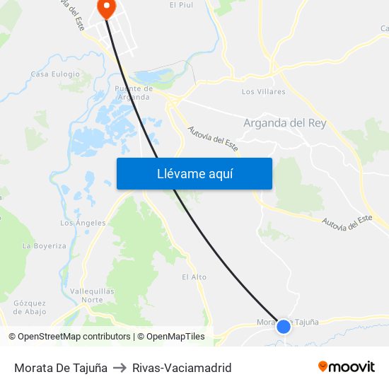 Morata De Tajuña to Rivas-Vaciamadrid map