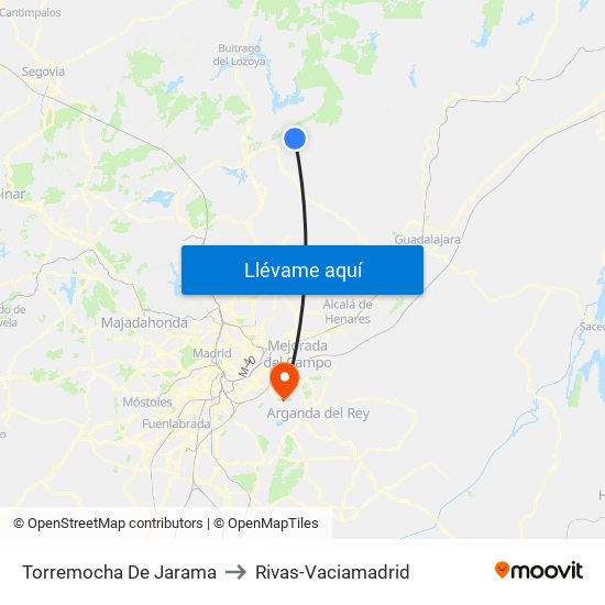 Torremocha De Jarama to Rivas-Vaciamadrid map