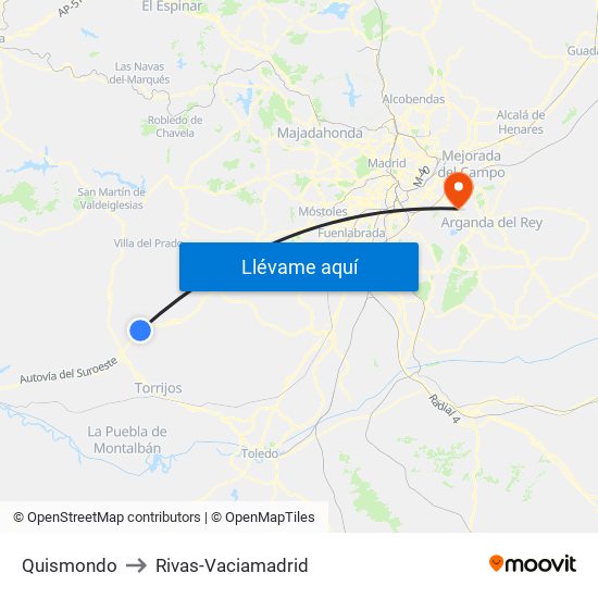 Quismondo to Rivas-Vaciamadrid map