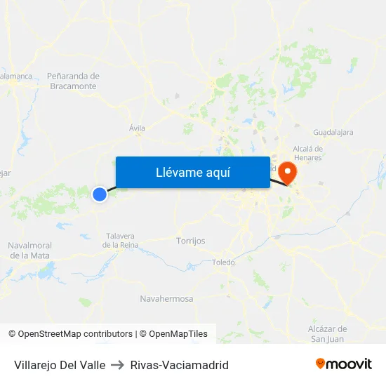 Villarejo Del Valle to Rivas-Vaciamadrid map