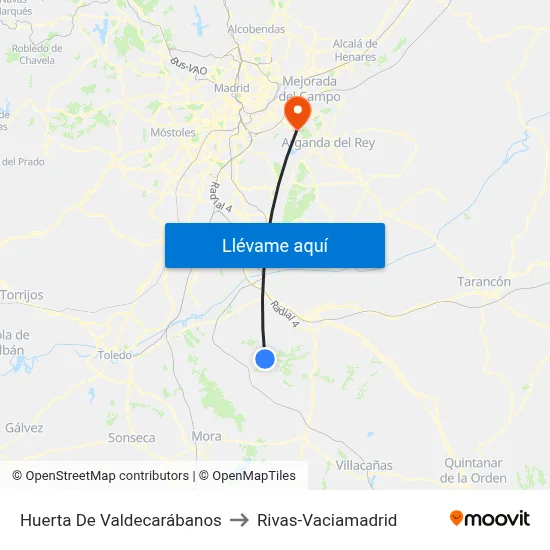 Huerta De Valdecarábanos to Rivas-Vaciamadrid map