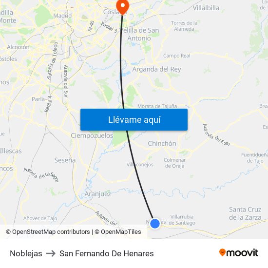 Noblejas to San Fernando De Henares map