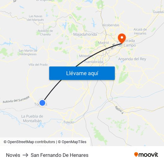 Novés to San Fernando De Henares map