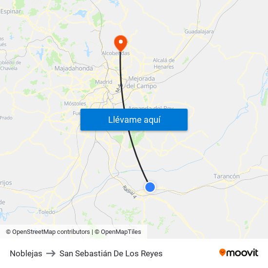 Noblejas to San Sebastián De Los Reyes map