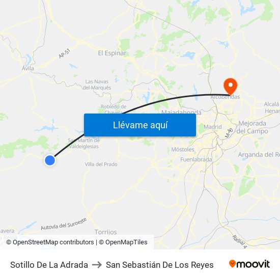 Sotillo De La Adrada to San Sebastián De Los Reyes map