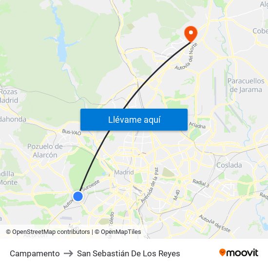 Campamento to San Sebastián De Los Reyes map