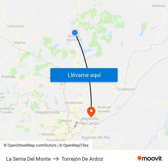 La Serna Del Monte to Torrejón De Ardoz map