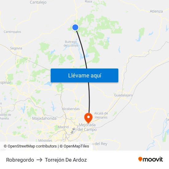 Robregordo to Torrejón De Ardoz map