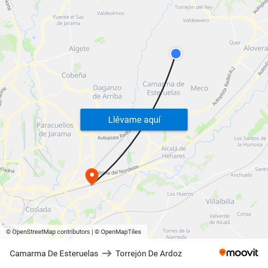 Camarma De Esteruelas to Torrejón De Ardoz map