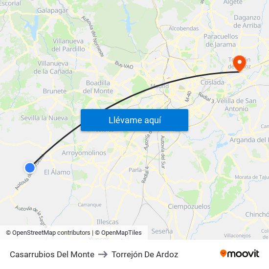 Casarrubios Del Monte to Torrejón De Ardoz map