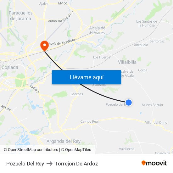 Pozuelo Del Rey to Torrejón De Ardoz map