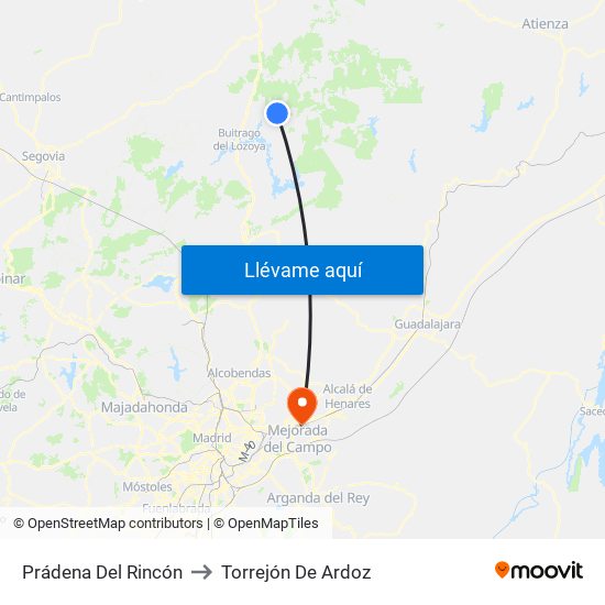 Prádena Del Rincón to Torrejón De Ardoz map