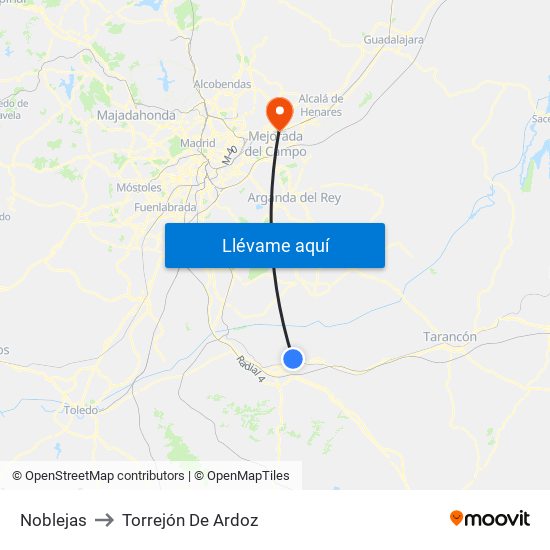 Noblejas to Torrejón De Ardoz map