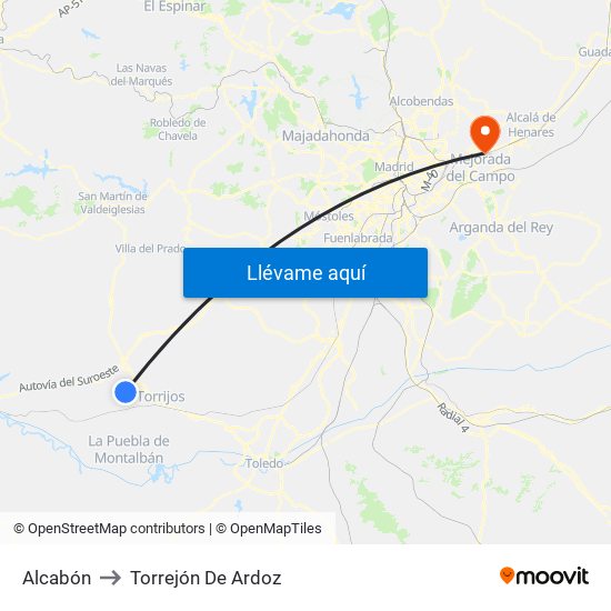 Alcabón to Torrejón De Ardoz map